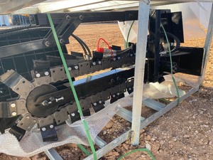 lot 2445 image: Unused SD Lanch Mini Skid Steer Hydraulic Trencher
