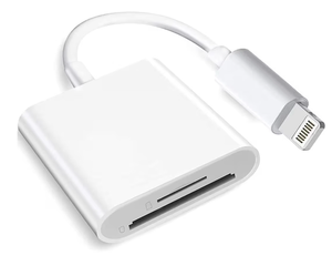 lot 940 image: (Apple MFi Certified) Lightning to SD Card Camera Reader for iPhone iPad, Dual Card Slot Memory Card Reader Supports SD and TF Card Trail Camera Viewer Sd Card Adapter Portable Micro Sd Card Reader - Retail $10