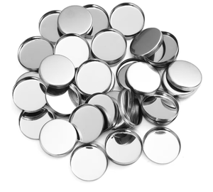 lot 959 image: 50 Pack Empty Eyeshadow Pans 26 mm Magnets Cosmetic Palettes Round Metal Makeup Pan for Eyeshadow Blush Lipstick Organizer - Retail $0