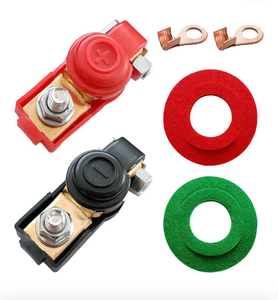 lot 1014 image: Universal Car Battery Terminal Connector Classification Kit, Pure Copper Negative & Positive Battery Cable Terminals - Retail $0