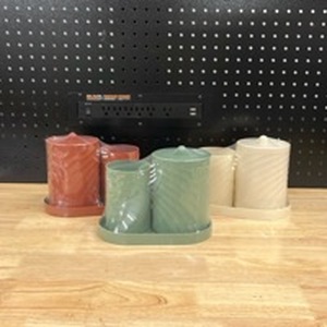 lot 1064 image: Set of 3- Bathroom Containers,Cups and Tray - Retail $0