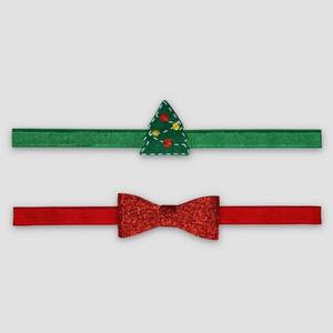 lot 1071 image: Carters Just One You� Baby Girls Christmas 2pk Festive Headwrap - Retail $5
