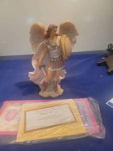 lot 5205 image: Seraphim Classics Michael Victorious Angel Figurine #78191 with COA new in box