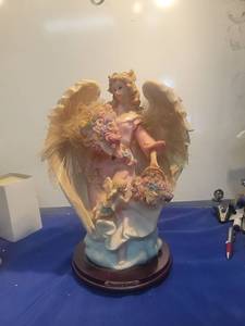 lot 5243 image: Fiber Optic Angel Figurine on Wooden Base