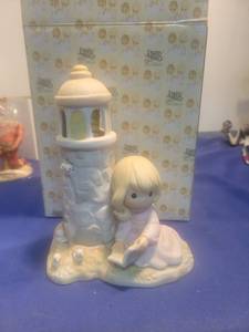 lot 5250 image: Precious Moments Jesus Is My Lighthouse Figurine light up in box