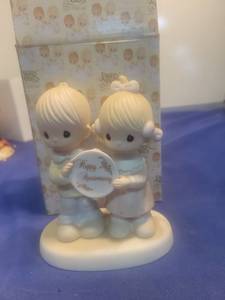 lot 5262 image: Precious Moments Happy Anniversary Figurine in box