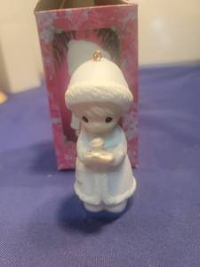 lot 5376 image: Precious Moments White Porcelain Christmas Ornament