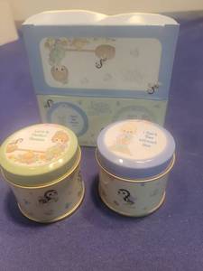 lot 5379 image: Precious Moments Wick n Tins Decorative Container Set