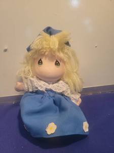 lot 5445 image: Precious Moments Cloth Doll in Blue Dress