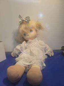 lot 5446 image: Precious Moments Cloth Doll in White Dress