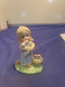 lot 5661 image: Girl with Bunny and Easter Basket Porcelain Figurine