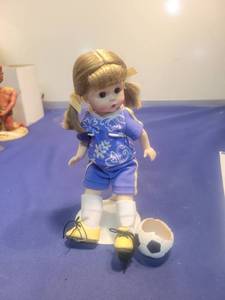 lot 5689 image: Soccer Player Doll in Blue Outfit
