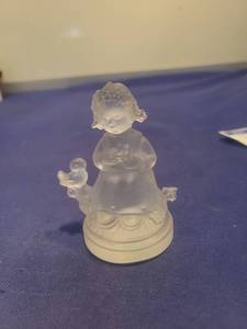 lot 5707 image: Goebel Crystal Child with Bird Figurine