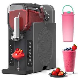 lot 2479 image: WIZAURA Slushie Machine, Slushy for Home No Ice Need, Soft Serve Ice Cream Maker &amp Margarita Machine, Auto-Cleaning, 6 Presets for Milkshakes, Frappes, Frozen Drink and More, Black, 1 Insulated Cup - Retail $160