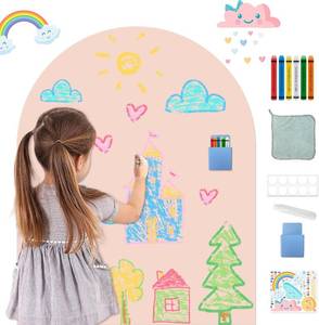 lot 261337 image: Magnetic Wall Decal for Kids Playroom Arch Magnetic Chalkboard for Walls Magnetics Contact Paper Peel and Stick Self Adhesive Chalk Board Magnet Wall Sticker for Nursery Toddlers Classroom 31.5x39.4