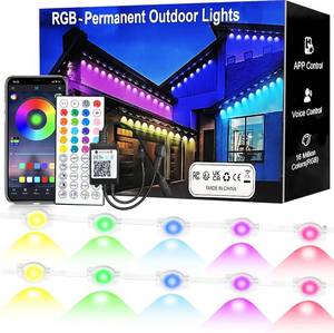 lot 261338 image: Retails for $127 500FT Permanent Outdoor RGB Lights,IP67 Waterproof LED Eaves Lights with Smart AppRemote Control,for Christmas and All Holiday Decor,Daily and Accent Lighting,House Roof and Garden Lighting