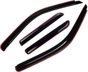 lot 261343 image: Lightronic WV194309 in-Channel Side Window Deflectors & Visors Rain Guards, Dark Smoke, 4-Pieces Set, Fits 2007-2021 Toyota Tundra CrewMax