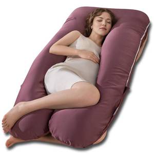 lot 261349 image: QUEEN ROSE Pregnancy Pillow, Maternity Body Pillow for Sleeping, U Shaped Pillow for Body Support Sleeping, Silky Satin Cover, Purple