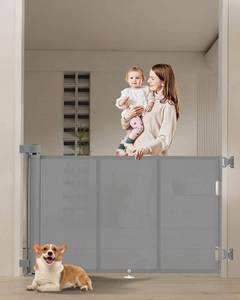 lot 261350 image: Upgrade 71 Retractable Baby Gates with Reinforced Strip Design to Prevent Crawling Through, 34 Tall Retractable Gate for Baby and Pet, 6 FT Baby Gates for Stairs, Doorways, Hallways