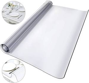 lot 261354 image: VEVOR Plastic Table Cover, 42 x 80 x 0.08 in, Transparent PVC Table Cloth, Rectangle Clear Desk Mat, Water & Oil-Proof Desk Cloth for Dresser Cabinet, Dining, Coffee and Kitchen Table