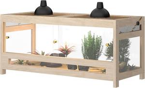 lot 261365 image: Retails for $170 80 Gallon Large Reptile Tank   4x2x2 Enclosure with Mesh Top, Acrylic Panels & Wood Frame   Bearded Dragon Cage, Snake Enclosure, Reptile Habitat for Lizard, Gecko
