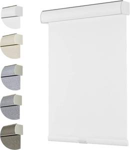 lot 361213 image: Persilux Custom Size Free-Stop Cordless 100% Blackout Blinds for Window Roller Shades with Valance UV Protection Thermal Insulated Roller Blinds for Windows Shades for Home, Bedroom, Office, White