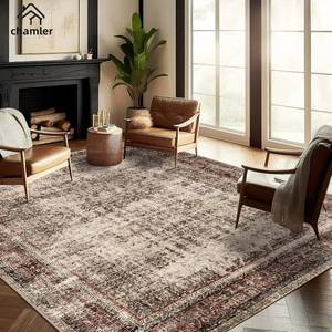 lot 361232 image: 9x12 Washable Area Rug Boho Chic Medallion Distressed Design Non-Shedding Easy Care Ideal for High Traffic Areas in Rug for Living Room Bedroom Office Coffee Table Large Carpet