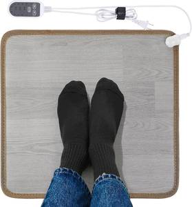 lot 361235 image: Heated Floor Mat - Foot Warmer Under Desk, 19.7x21.7in Heated Feet Rest for Home Office Desk, Winter 110V Electric Heating Pad with 3 Timers & 10 Adjustable Temperature