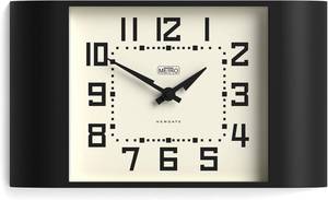 lot 461082 image: NEWGATE  Metro Clock  Retro Wall Clock  16.5 inch Wide  Black  Mid Century Style for Kitchen, Living Room or Office