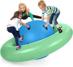 lot 461096 image: Retails for $110 HONEY JOY 8-Foot Inflatable Dome Rocker Bouncer, Giant Roll and Play Seesaw Rocker w6 Handles, Max Weight 250 Lbs, Blow Up Backyard Toy for Outdoor Game Activities, Gift for Boys Girls Ages 5(Green)