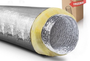 lot 461099 image: 4 Inch Insulated Flexible Duct,HVAC Insulation Duct,25 Feet Insulated Duct, 4 in Insulated Duct Hose, R4.2 Air Flexible Duct Aluminum Hose 425 Long,for HVAC Flex Ductowrk