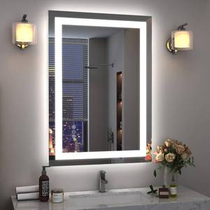 lot 461104 image: Retails for $130 24x36 LED Mirror for Bathroom, Lighted Vanity Mirror for Wall, Dimmable, Anti-Fog, Shatter-Proof, ETL Listed (Front Lights  Backlit)