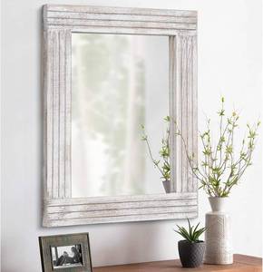 lot 461105 image: Wall Mirror Rustic Wooden Frame Rectangle Mirror Vintage Hanging Mirror for Bedroom Bathroom Living Room Farmhouse Wall Decor Large 26 x 18