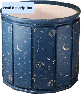 lot 361251 image: Portable Bathtub for Adults, Collapsible Freestanding Bathtub for Shower, Hot Ice Bath Tubs with Thickened Thermal Foam to Keep Temperature, PVC Outdoor Soaking Tub (Planet Blue)