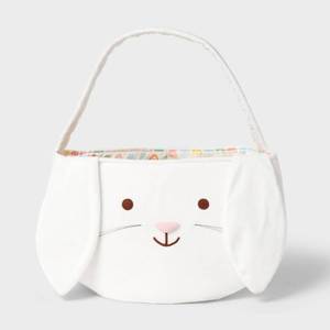 Novelty Fabric Bunny Decorative Easter Basket Jumbo White - Spritzâ¢ - Retail: $20