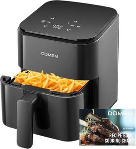 lot 2059 image: 3 Qt Compact Air Fryer with Non-Stick Basket and Rack, User Friendly Simple Touchscreen, Cook in Simple Steps, Low-Oil Cooking Small Air Fryer, Space Saving Cooker