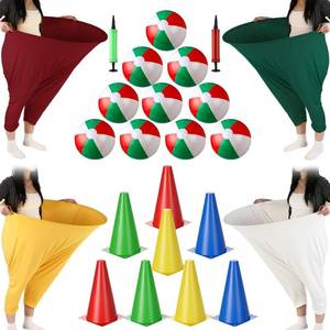 lot 2062 image: Christmas Granny Pants Outdoor Game Set Funny Christmas Game with 4 Giant Pants, 20 Bouncy Balls, 2 Air Pumps, 8 Sports Cones for Family Party, Team Building and Adult Activities