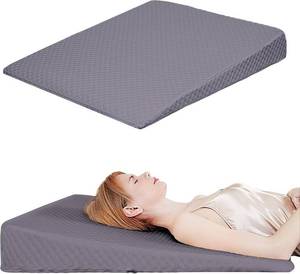 lot 2063 image: Wedge Pillow, Bed Wedge Pillows for Sleeping, Snoring, Back Support, After Surgery, Foam Triangle Pillow, Removable Washable Cover (Gray, 5in)