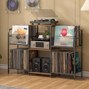 lot 2064 image: Record Player Stand with Vinyl Storage, Record Storage for 350 Albums, Tuntable Stand with Record Holder for Living Room, Record Holder Vinyl Display Shelf