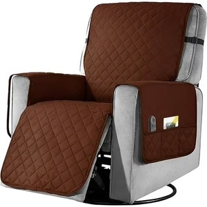 lot 2069 image: Waterproof Nonslip Recliner Cover, Dog Chair Cover Furniture Protector, Ideal Recliner Slipcovers for Pets and Kids - Chocolate