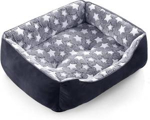 lot 2071 image: GASUR Small Dog Beds Small Size Dogs, Rectangle Washable Dog Bed, Orthopedic Dogs Sofa Bed, Pet Cuddler Anti-Slip Bottom, Soft Calming Sleeping Warming Puppy Bed (S (20x 19x 6), Navy)