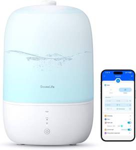 lot 2091 image: GoveeLife Smart Humidifiers for Bedroom, 3L Top Fill Cool Mist Humidifiers with Essential Oil Diffuser, Humidity Control, WiFi Air Humidifier with Night Light, for Baby, Plants, Home, Work with Alexa
