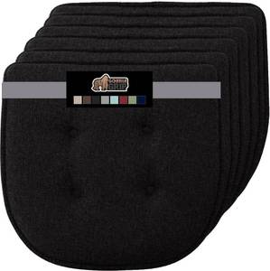 lot 2101 image: GORILLA GRIP Slip Resistant Tufted Chair Cushions, No Ties Required, Set of 6 Memory Foam Pads for Dining Room Kitchen Table, Office, Rocking Chairs, Plush Seat Cushion Pad, Home Decor, 16x17, Black 6 each