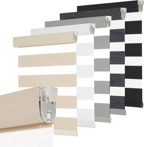 lot 2104 image: Persilux No Drill No Tool Custom Size Zebra Blind Dual Layer Privacy for Day and Night Window Blinds Light Filtering Cordless Windows Shades for Windows,Easy to Install Thermal Insulated Blinds,Cream 58X72
