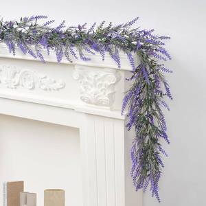lot 11213 image: 2pcs Spring Summer Lavender Garland, 6Ft Purple Lavender Artificial Garland, All Year Lavender Garlands for Farmhouse Wedding Mantle Arch Porch Stair Table Indoor Door Home Decor