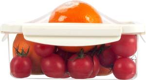 lot 11218 image: Food Storage Containers with Silicone Stretch Pods for Food Storage in Fridge Reusable Plastic Food Saver with Elastic Lids Fresh Pod for Onions Kitchen Storage and Organization (M)