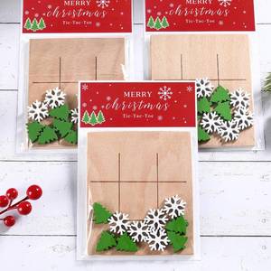 lot 11238 image: FestalMart Christmas Gifts - 6pcs Wooden Board Game with Cards for Tic Tac Toe, Classic Family Game, Stocking Stuffers & Goody Bag Fillers for Kids Boys and Girls