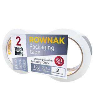 lot 11240 image: Clear Packing Tape 2 Rolls - Heavy Duty Packaging Tape 2.7mil Thick, 2.0 in. Wide x 60 Yards - Strong Adhesive, Silent, Reliable Package Tape for Home Office Shipping Moving Sealing