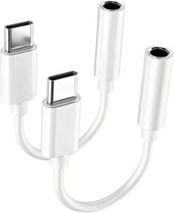 lot 11256 image: Lot of 2, USB C to 3.5mm Audio Adapter, USB C Headphone Adapter, 24 Bit & 96khz Headphone Jack Adapter for 1616 Pro1515 Pro, Type C Aux Dongle Cable Cord Compatible with iPad, S23S23S22S21ultra, Macbook