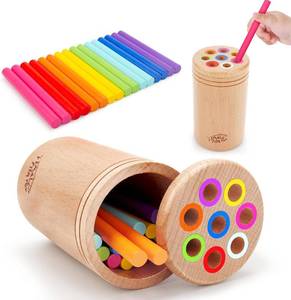 lot 11271 image: Montessori Toys for 1-3 Year Old Wooden Learning Color Sorting Toys for Toddlers Age 1 2 3, Fine Motor Developmental Infants Sensory Matching Games, Busy Board 18 month old Baby Boys Girls Gifts